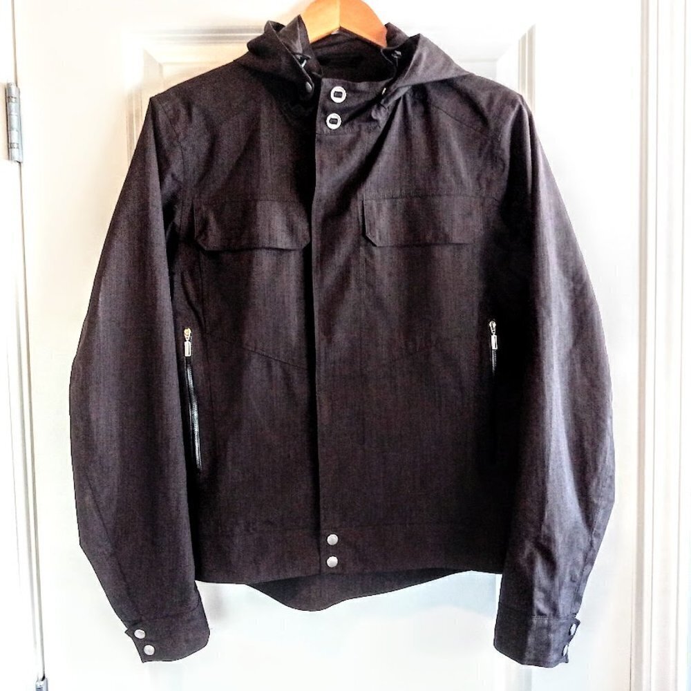 Nau Dark Brown Grey Hooded Full Zip Outerwear Jacket XS